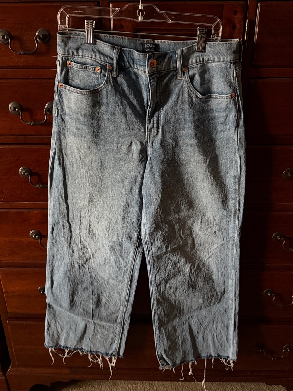 J. Crew Light Wash Women's Wide Leg Crop Jeans. Size 29.